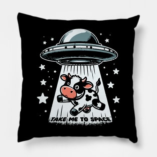 Alien Invasion For Cow Pillow