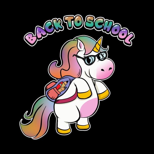 Cute Back To School Unicorn Student with Backpack by theperfectpresents