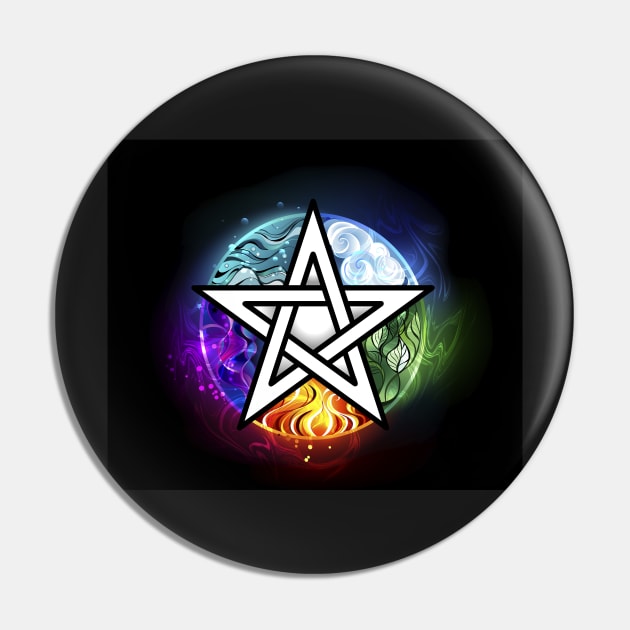 Glowing Wiccan Pentagram Pin by Blackmoon9