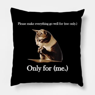Womens Please Make Everything Go Well For (me only.) Cat Saying Pillow