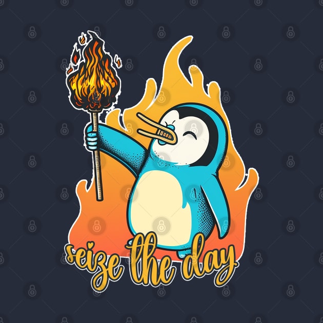 Seize The Day | Funny Penguin Quote | Carpe Diem by nonbeenarydesigns