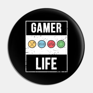 Gamer Life T-Shirt Design Pin