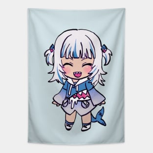 chibi happy shark girl Tapestry