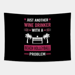 Wine Drinker Beach Volleyball Tapestry
