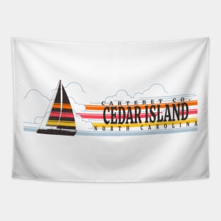 Cedar Island, NC Summertime Vacationing Sailboat Tapestry