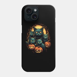 Halloween Scary Black Cats Cute Pumpkin Phone Case