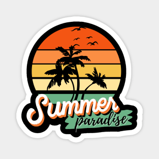 Colorful Retro Sunset Summer T-Shirt Magnet