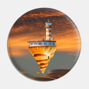 Shell-Lighthouse Pin