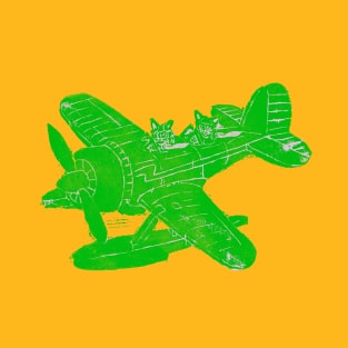 Little Floatplane, Green T-Shirt