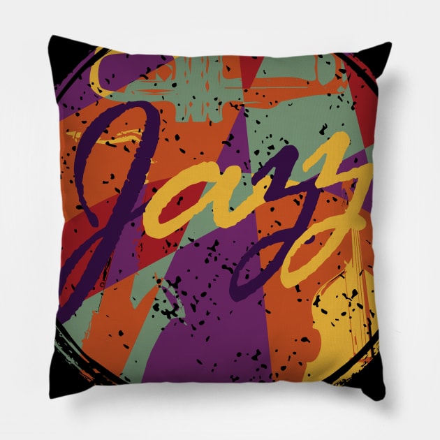 Modern Jazz Theme Design Pillow by jazzworldquest