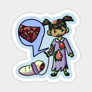 Sad Zombie Girl Magnet