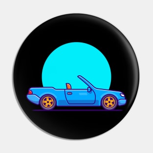 Cabriolet Car Cartoon Illustration Pin