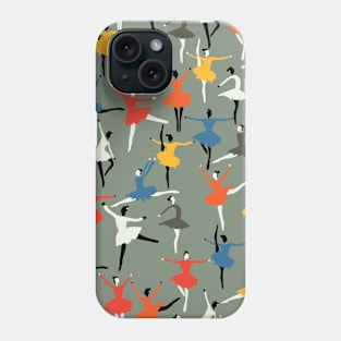 Diversity ballerinas in colorful outfits pattern Phone Case