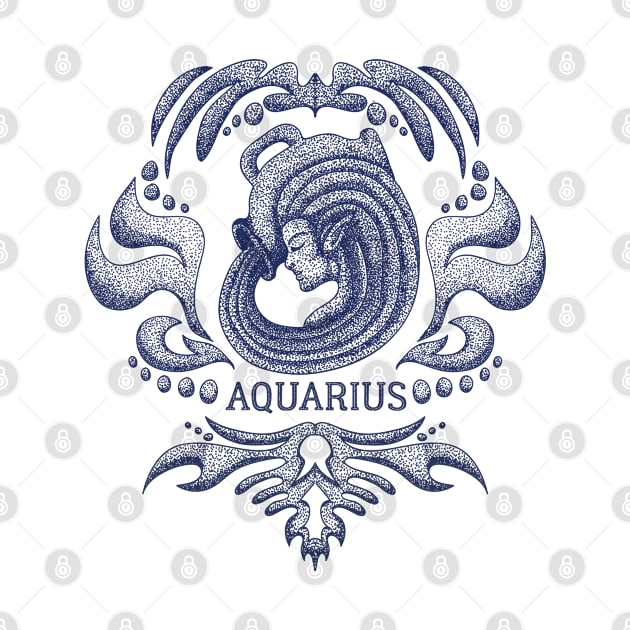 Aquarius Zodiac Sign Vintage by AllWellia