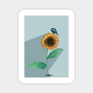 sunflower and buterfly Magnet