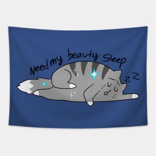 "Need My Beauty Sleep" Cat Tapestry