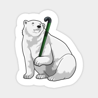 Polar bear at Hockey with Hockey stick Magnet