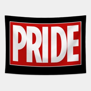 PRIDE. Celebrate Pride with this bold red logo design Tapestry