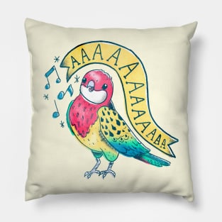 Eastern Rosella Parrot Screaming as Tattoo Flash Pillow