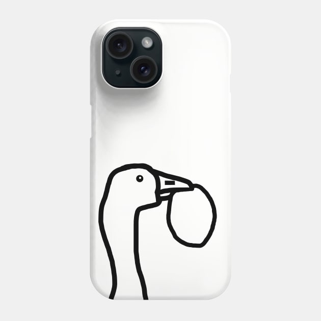 Portrait of a Goose Stealing an Easter Egg Outline Phone Case by ellenhenryart