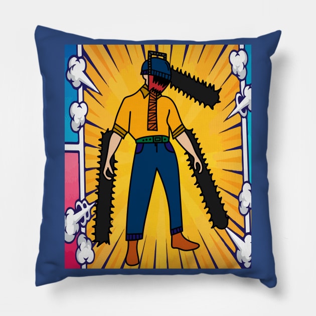 Chainsaw Lumberjack Chainsaw Pillow by flofin