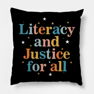 Literacy and Justice for All Retro Pillow