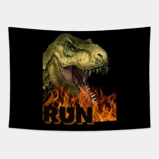 Run!! Dinosaur T-shirt Tapestry