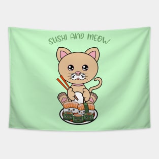 All I Need is sushi and cats, sushi and cats Tapestry