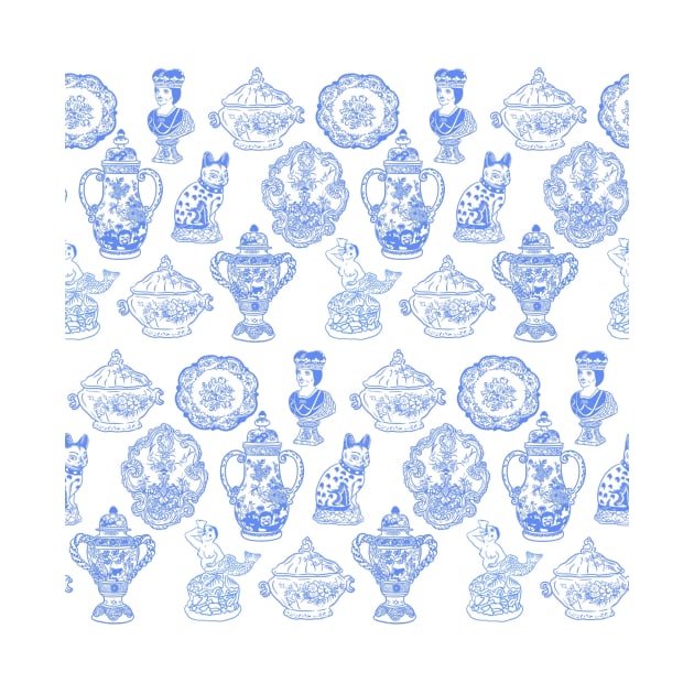 Ocean ink porcelain graphic by Comacomi