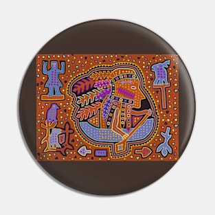 Kuna Indian in Canoe - Rust Pin