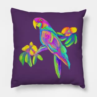 Tropical Bird in pastel Pillow