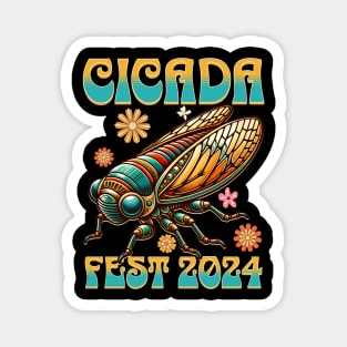 Cicada Fest 2024 - Vibrant Festival Cicada Artwork Design Magnet