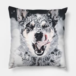 Wolf snow dog Pillow