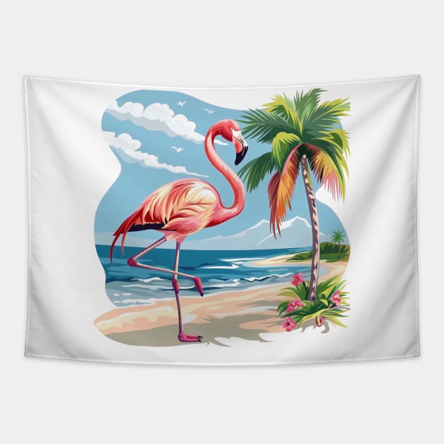 Flamingo Lovers Summer Vibes Tapestry by zooleisurelife