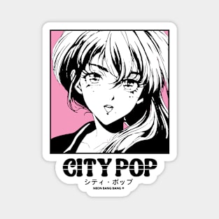 Retro Manga City Pop Vaporwave Aesthetic Anime #17 Magnet