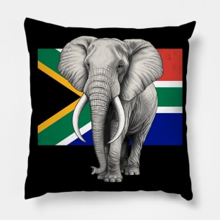 Elephant Flag of South Africa Pillow