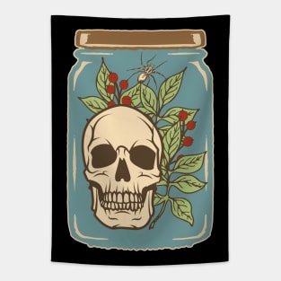 SKULL IN THE JAR Tapestry