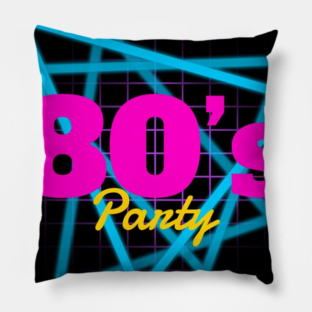 80s Party Pillow by GVTShirt