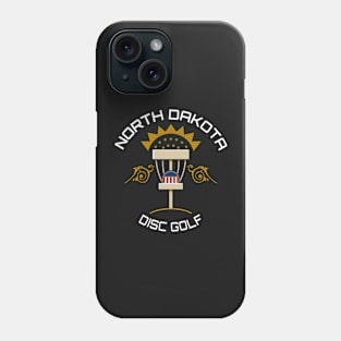 North Dakota Disc Golf - State Flag Black Phone Case