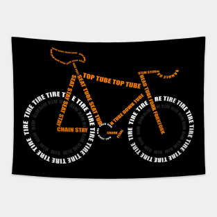 Track Bike Typography Using Bicycle Parts Tapestry