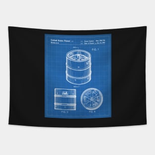 Beer Keg Patent - Beer Lover Craft Ale Art - Blueprint Tapestry