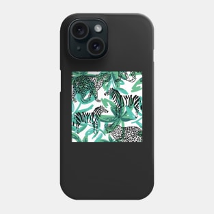 Tropical Safari Print Cheetah and Zebra Phone Case