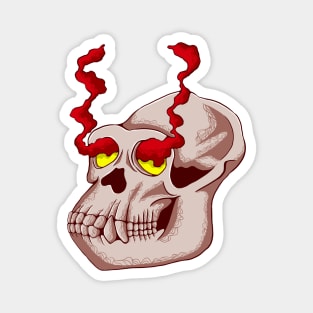 the monkey skull Magnet