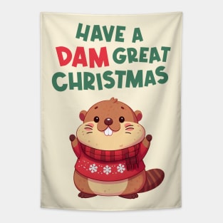 Have A Dam Great Christmas Marmot Tapestry