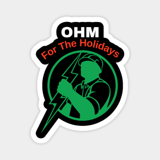 OHM for the Holidays Vintage Electrician Lovers Christmas Gift Magnet