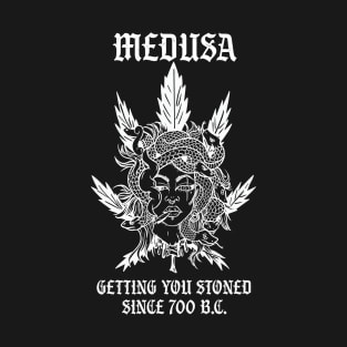 Stoned Medusa ( White Ink) T-Shirt