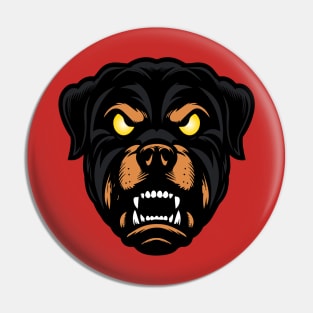 Rottweiler dog head, pets, logo, Pin