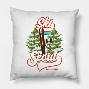 Seoul South Korea Ski logo Pillow