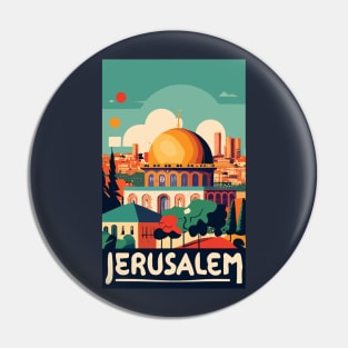 A Vintage Travel Art of Jerusalem - Israel Pin