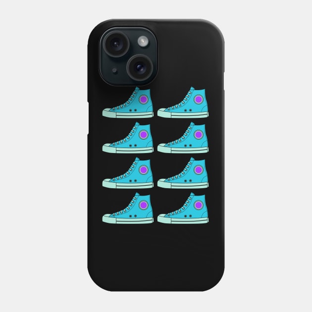 Cyan Blue Sneakers Phone Case by 1001Kites